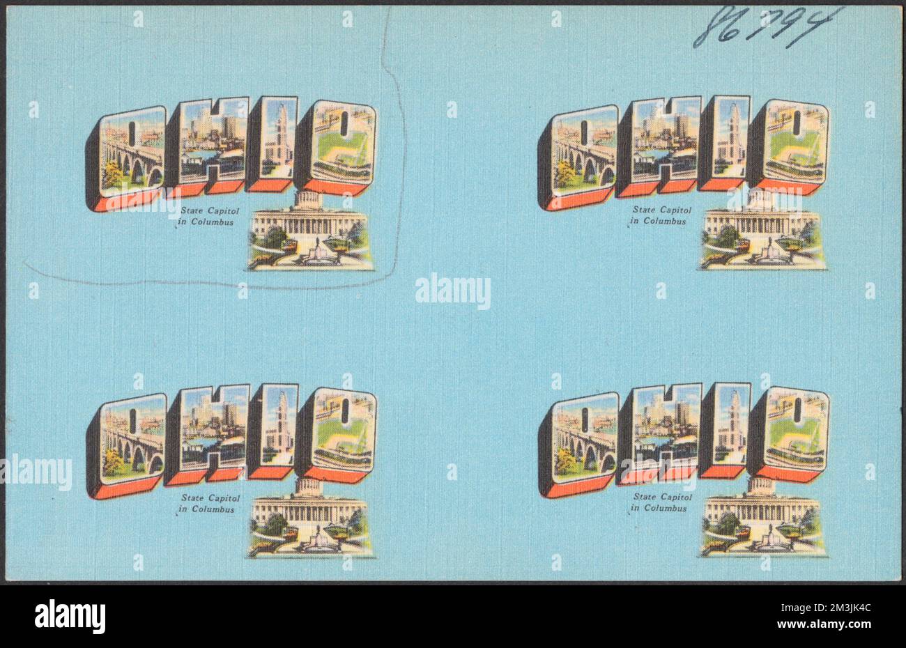 Ohio, Capitols, Tichnor Brothers Collection, Postkarten der Vereinigten Staaten Stockfoto