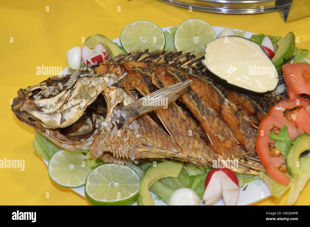 Gegrillter Fisch ist eine lokale Spezialität in Mazatlan, Mexiko Stockfoto