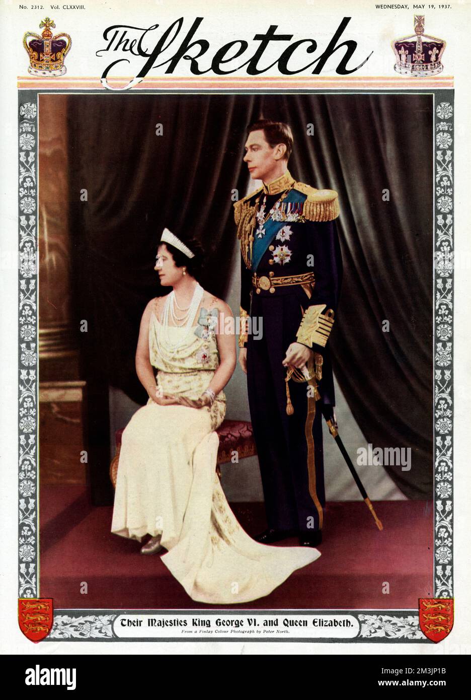 Titelseite zur Feier der Krönung von König George VI. (1895 - 1952) und Königin Elizabeth, auch bekannt als Königin Mutter (1900 - 2002) Datum: 1937 Stockfoto
