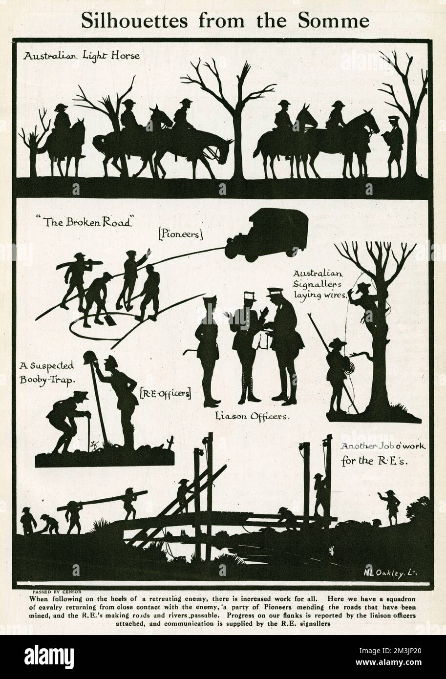 Silhouetten aus der Somme, 1. Weltkrieg Stockfoto