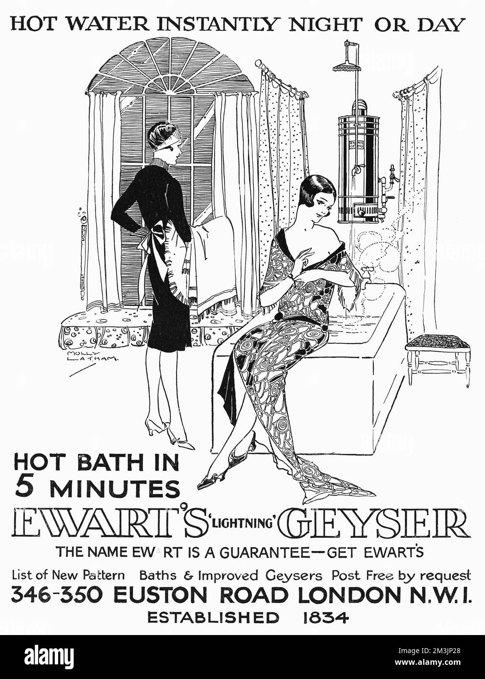 Heißes Wasser sofort bei Nacht oder Tag, Zimmermädchen brachte saubere Handtücher zu ihrer Geliebten, die am Rande der Badewanne sitzt. Stockfoto