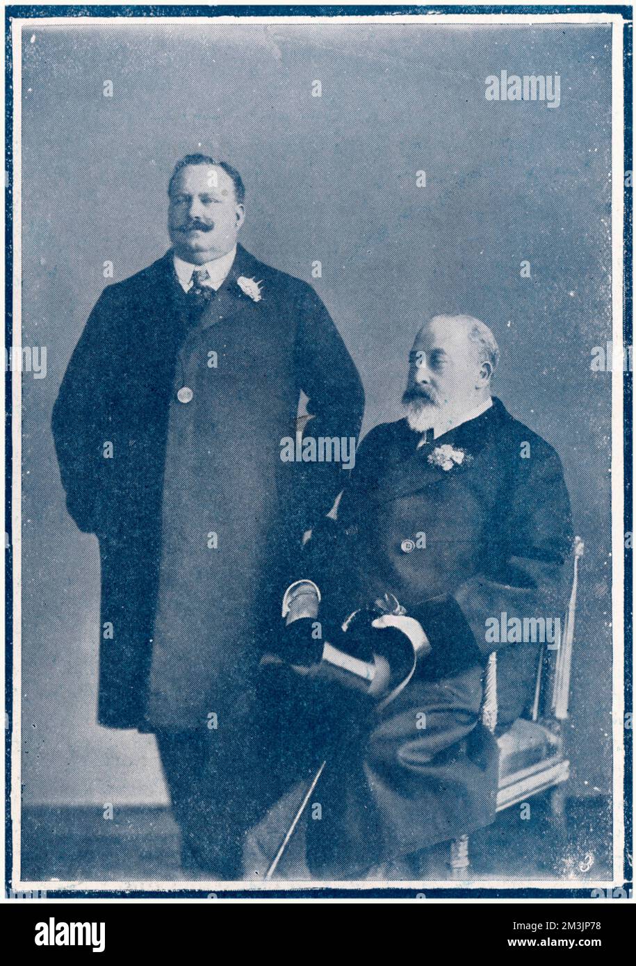 König Eduard VII. Mit König Carlos I. von Portugal Stockfoto