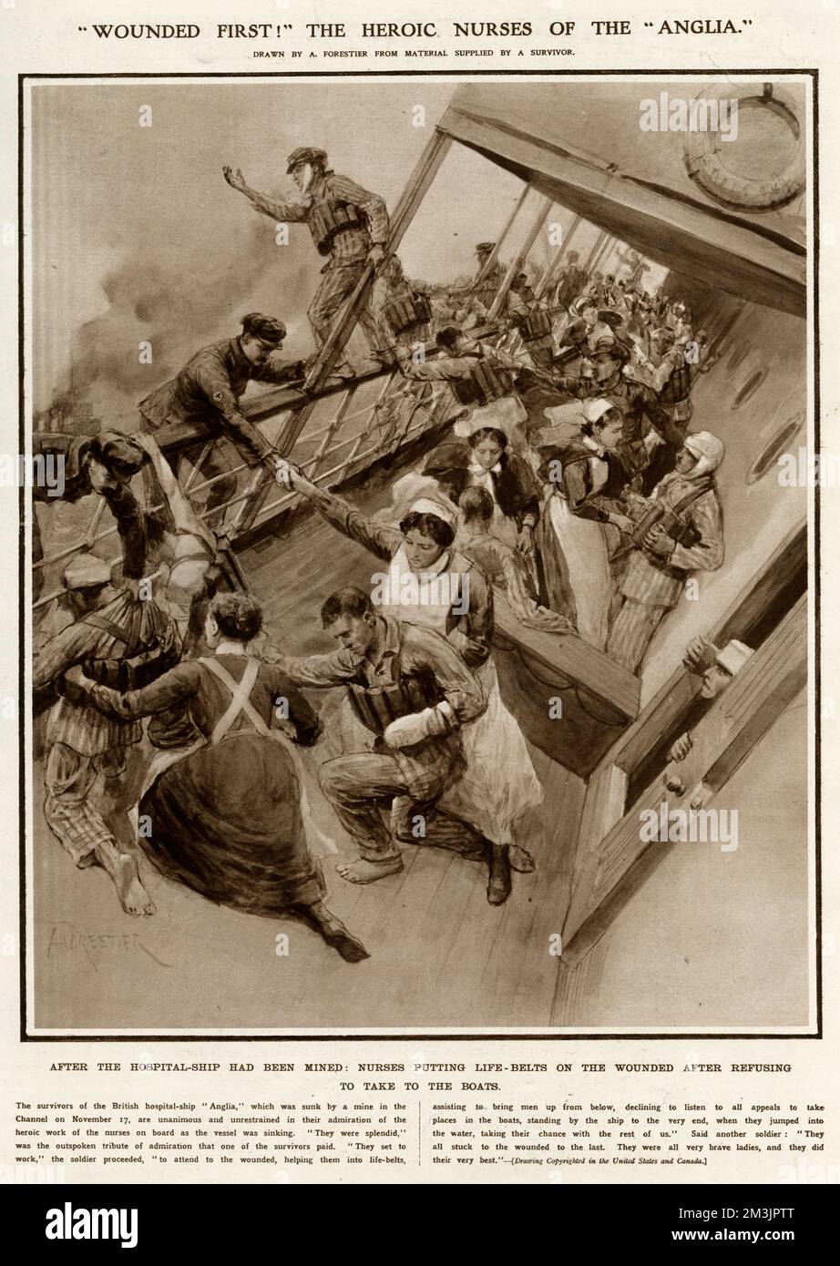 Heldenhafte Krankenschwestern der HMHS Anglia Stockfoto