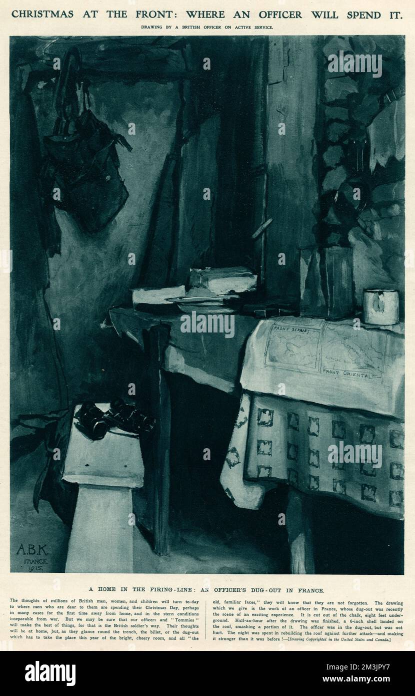 Ausgegraben an Weihnachten 1915 Stockfoto