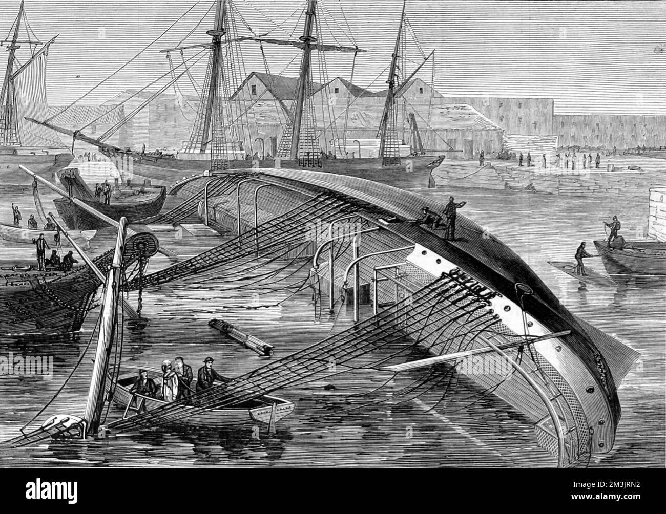 Acccident in London dockt das Schiff Eastminster an Stockfoto