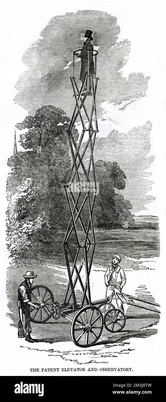 Patentaufzug und Observatorium 1856 Stockfoto