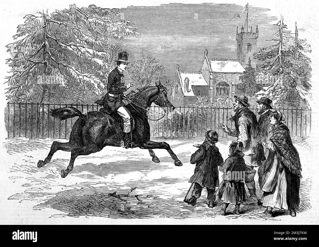 Messenger zu Pferd Stockfoto