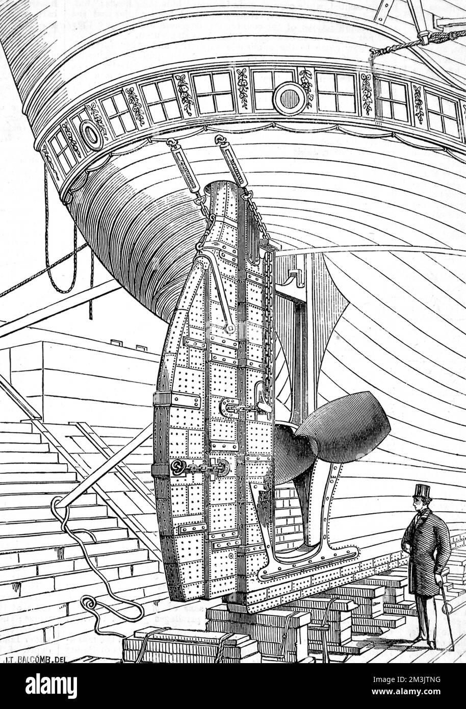 Lumley's Patent Rudder, 1867 Stockfoto