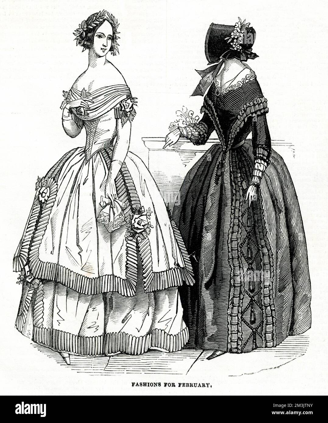 Moden für Februar 1844 Stockfoto