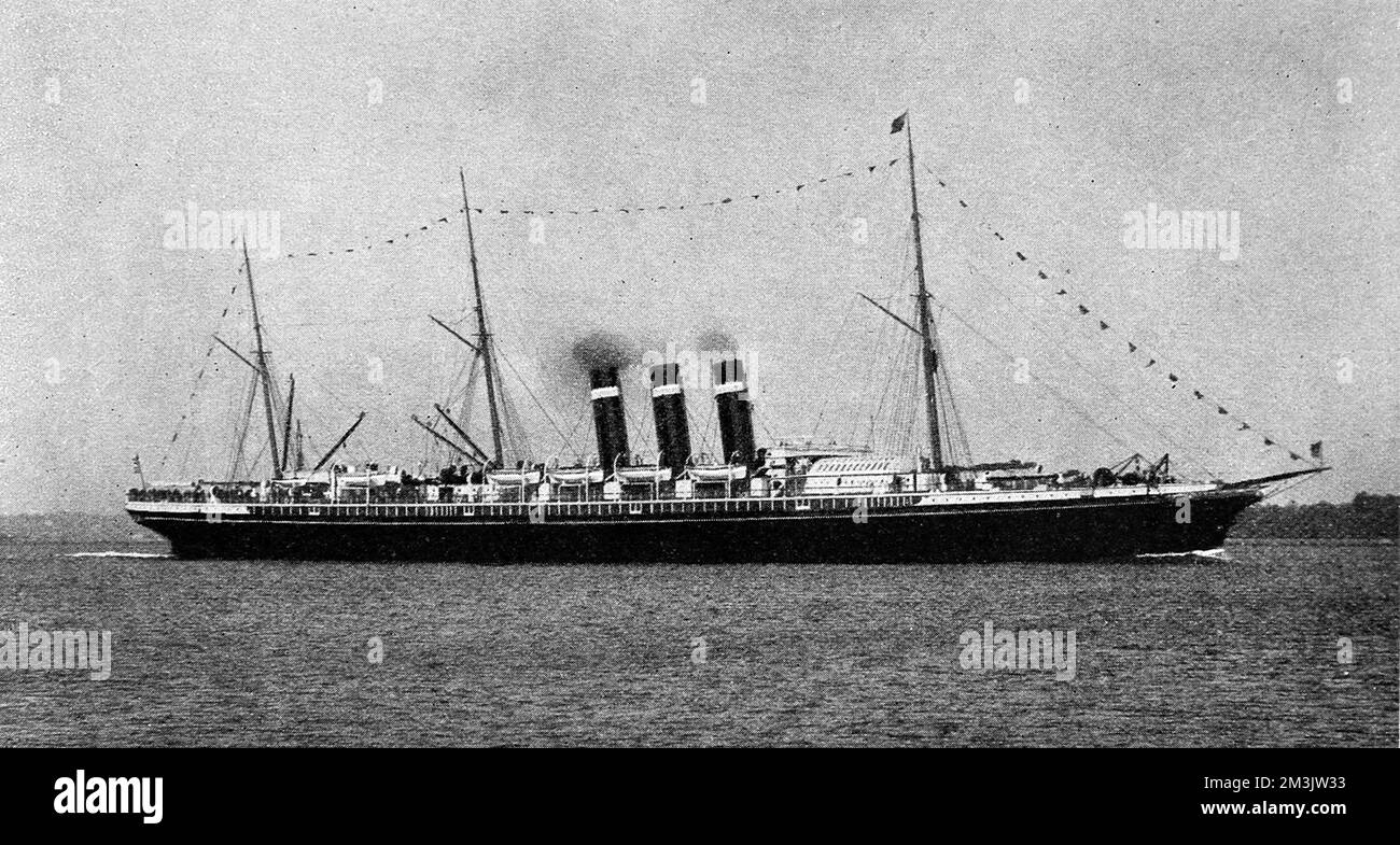 Foto des Passagierschiffes SS „New York“, erbaut 1888 und von der US-Regierung im Jahr 1898 erworben. Datum: 1898 Stockfoto