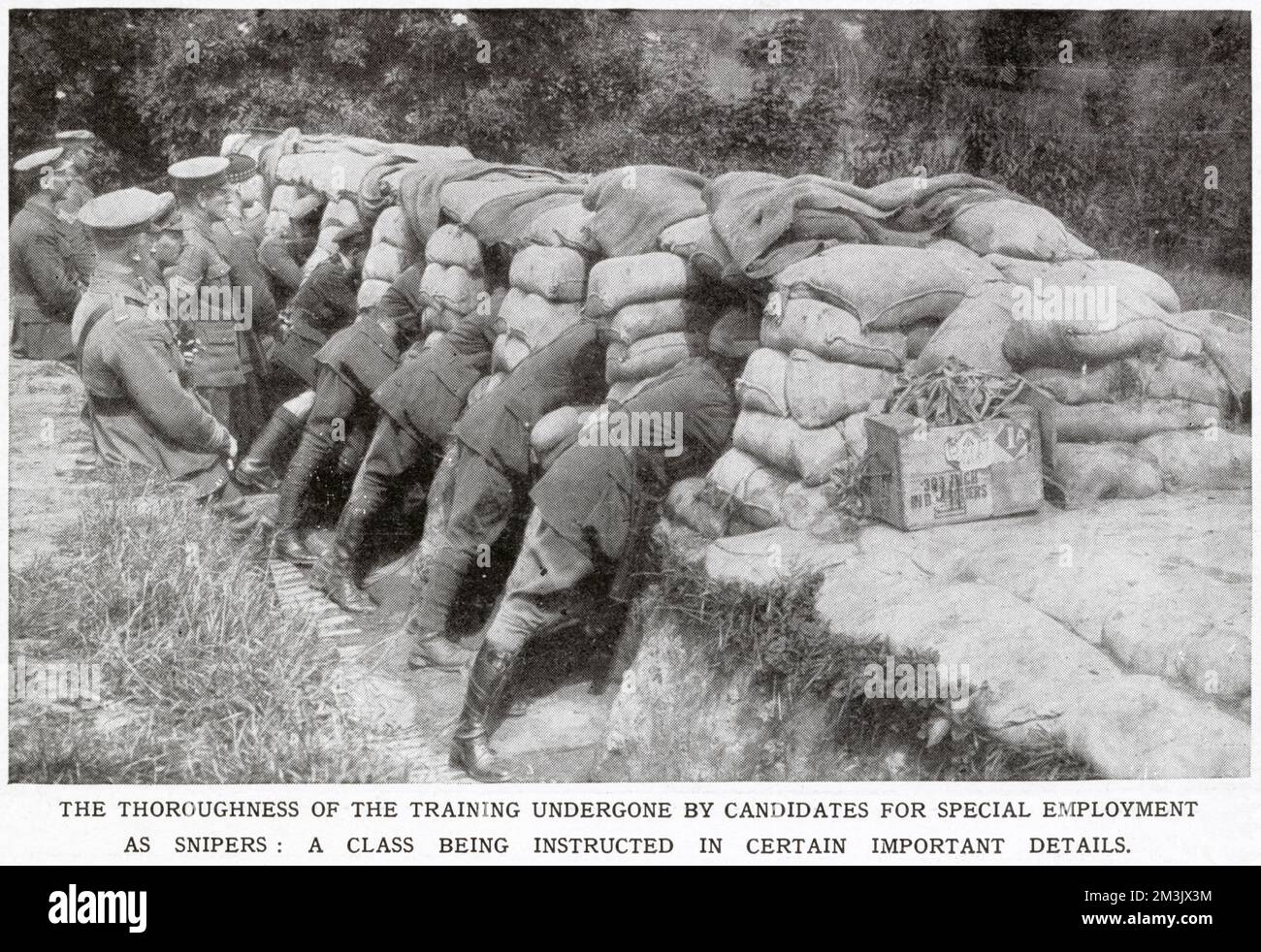 Kandidaten, die während des Ersten Weltkriegs als Scharfschützen ausgebildet wurden. Stockfoto