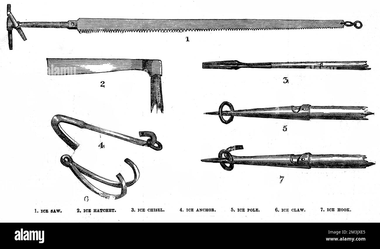 ICE-Geräte für den Einsatz in der Arktis, 1848. Stockfoto