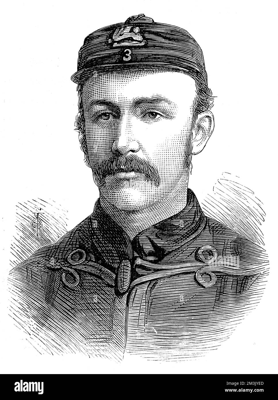 Porträt von Lieutenant George Rowley John Evelyn, der während der Belagerung von Eshowe am 30. 1879. März an Fieber starb. Datum: 1879 Stockfoto
