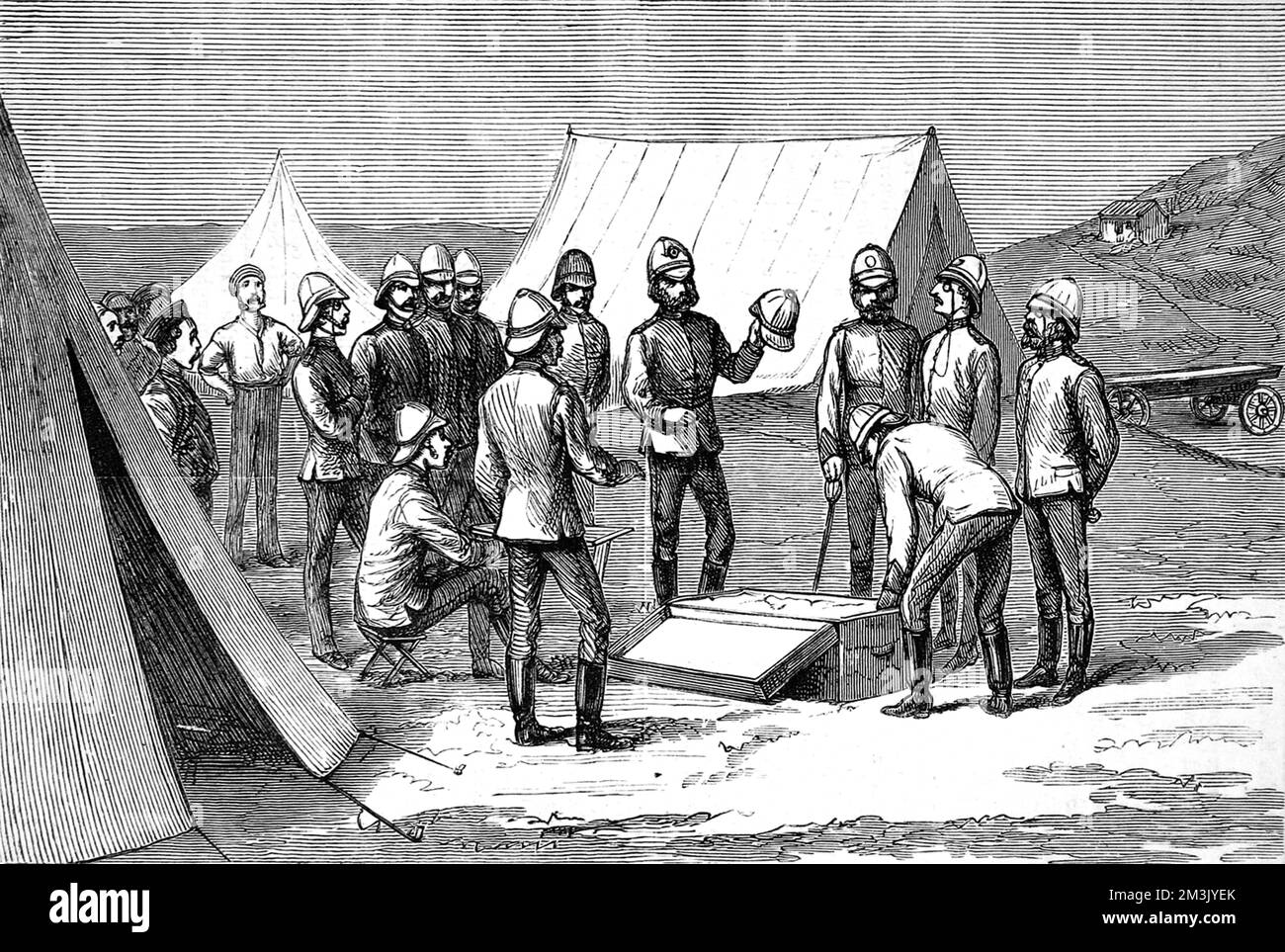 Isandlwana war Schauplatz der erniedrigendsten Niederlage der britischen Armee durch die Zulus, die leicht durch die erfolgreiche Verteidigung von Rorkes Drift am selben Tag, dem 22. 1879. Januar, gelindert wurde. Datum: 1879 Stockfoto