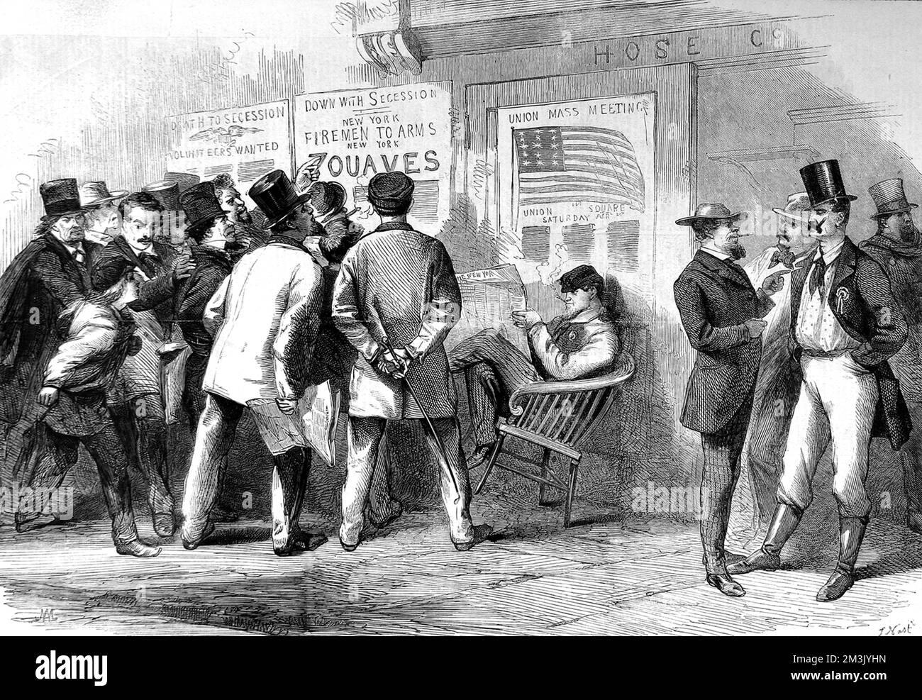 Amerikanischer Bürgerkrieg. Die Kriegsaufregung in New York Stockfoto