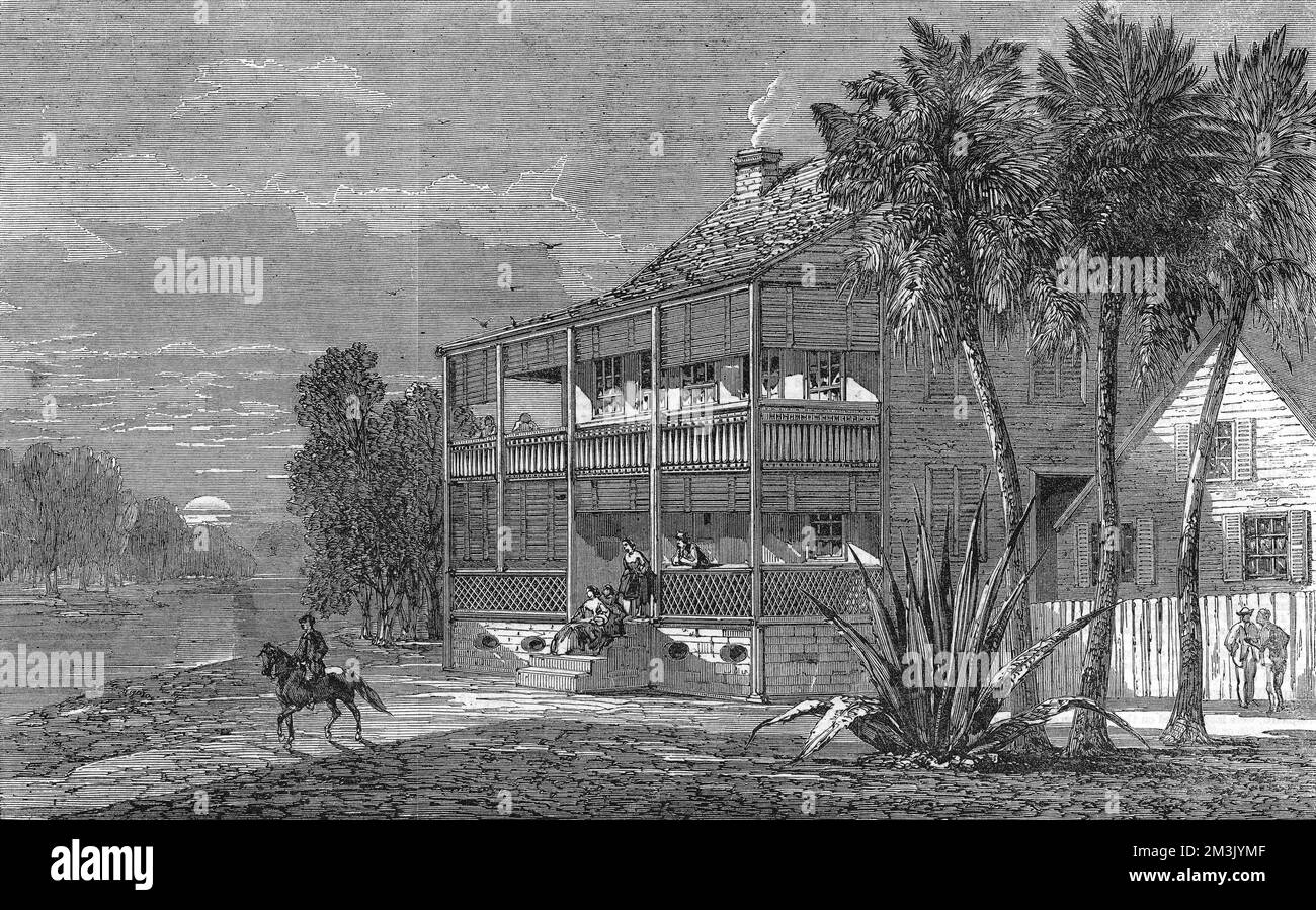 Amerikanischer Bürgerkrieg. Pflanzenhaus. Stockfoto