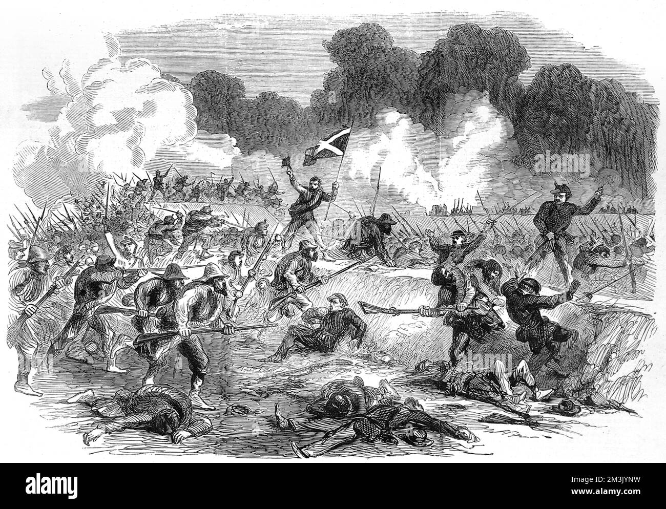 Schlacht am James River; amerikanischer Bürgerkrieg 1864. Stockfoto