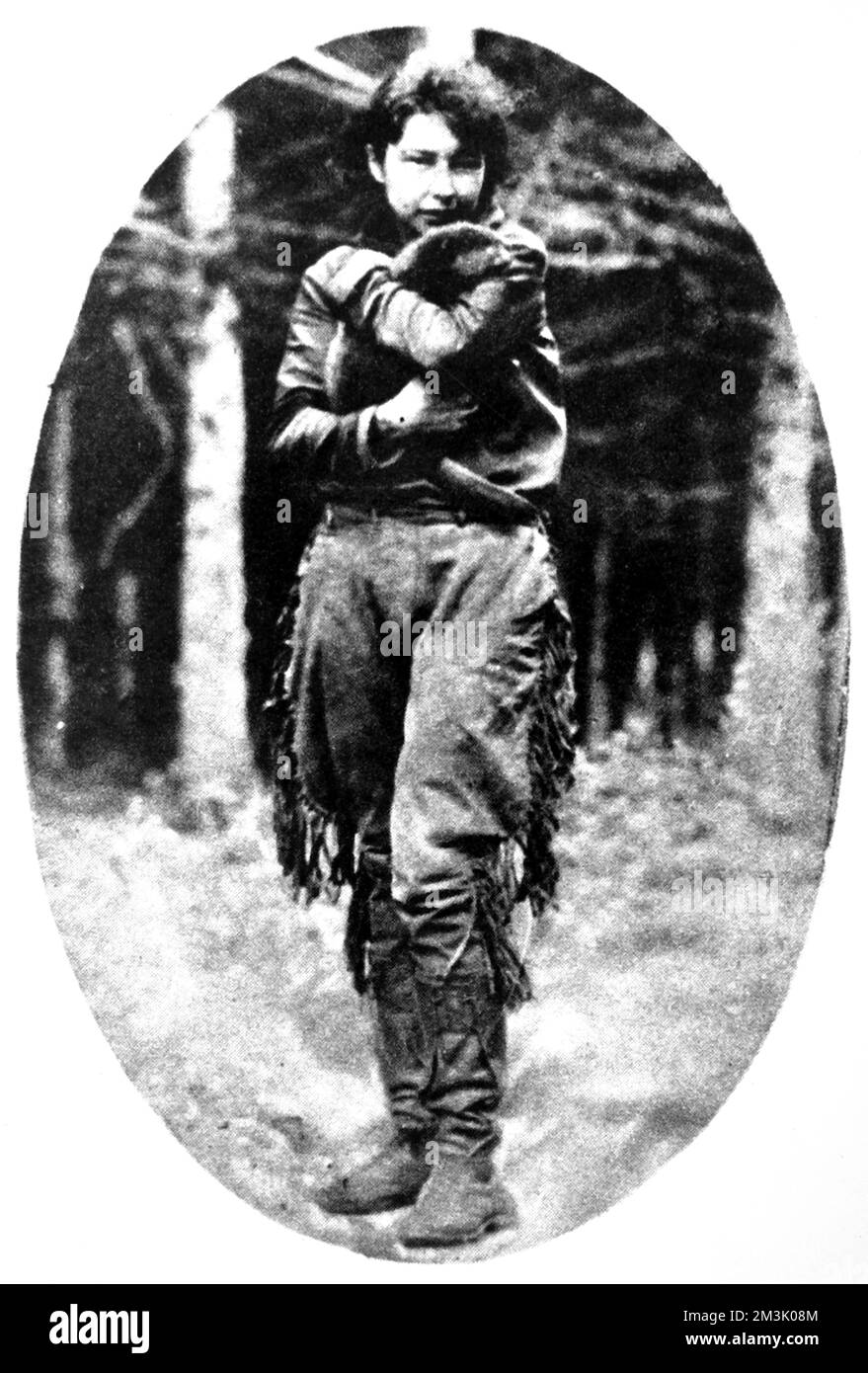 Anahareo war die Ehefrau von Grey Owl, der in einem Gebiet Kanadas, in dem er einst Pelzhändler und Fallensteller war, als Naturschützer bekannt wurde. Datum: 1934 Stockfoto