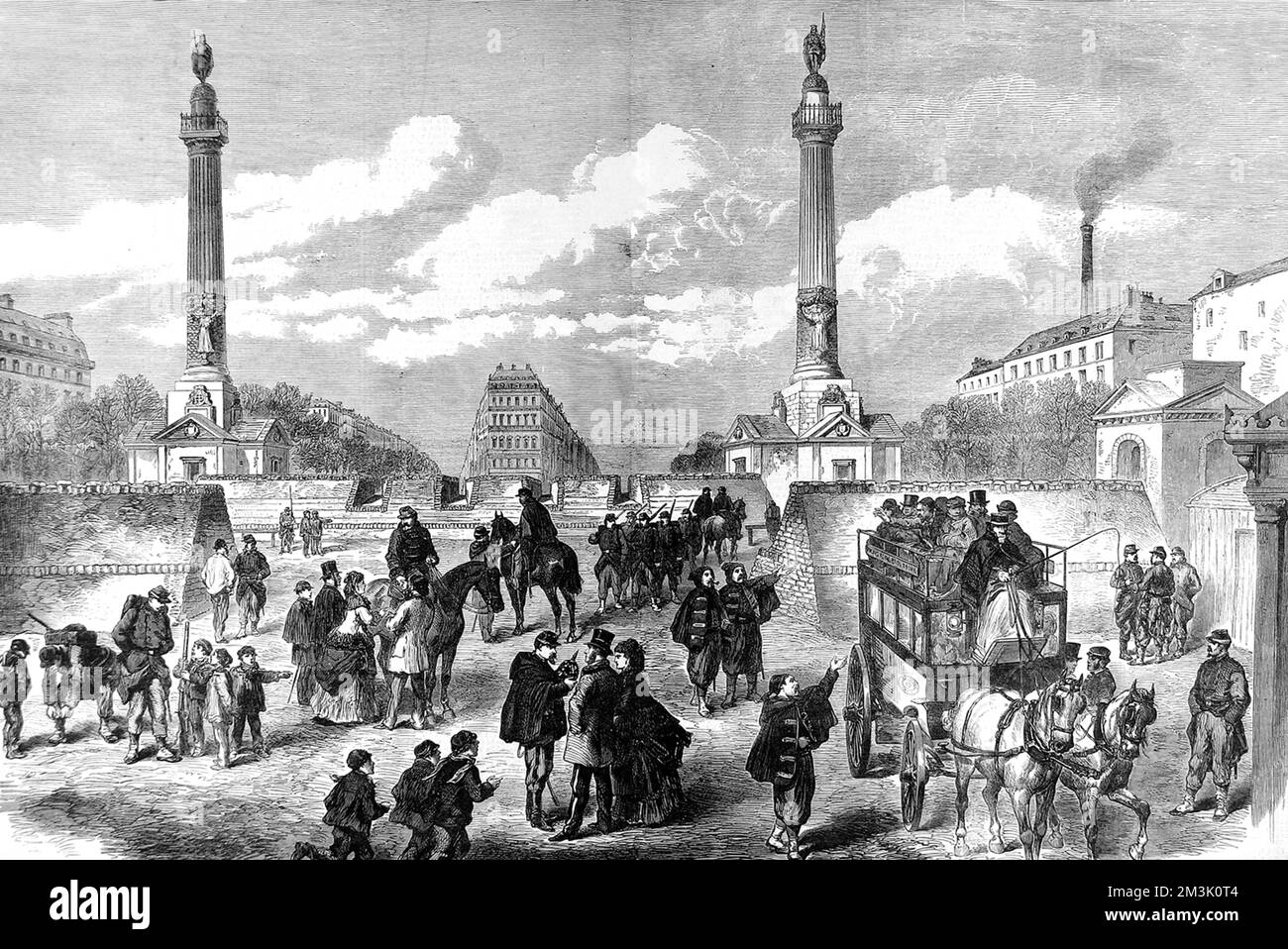 Barrikaden in Trone, Paris; Deutsch-Französischer Krieg, 1870-1871 Stockfoto