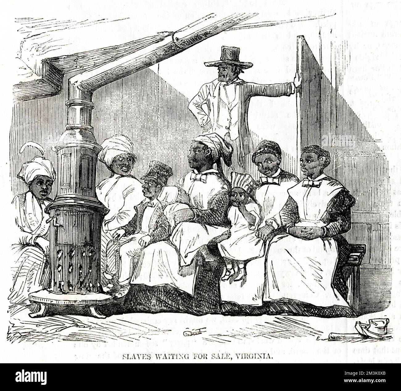 Sklaven, die darauf warten, verkauft zu werden, Virginia 1856 Stockfoto