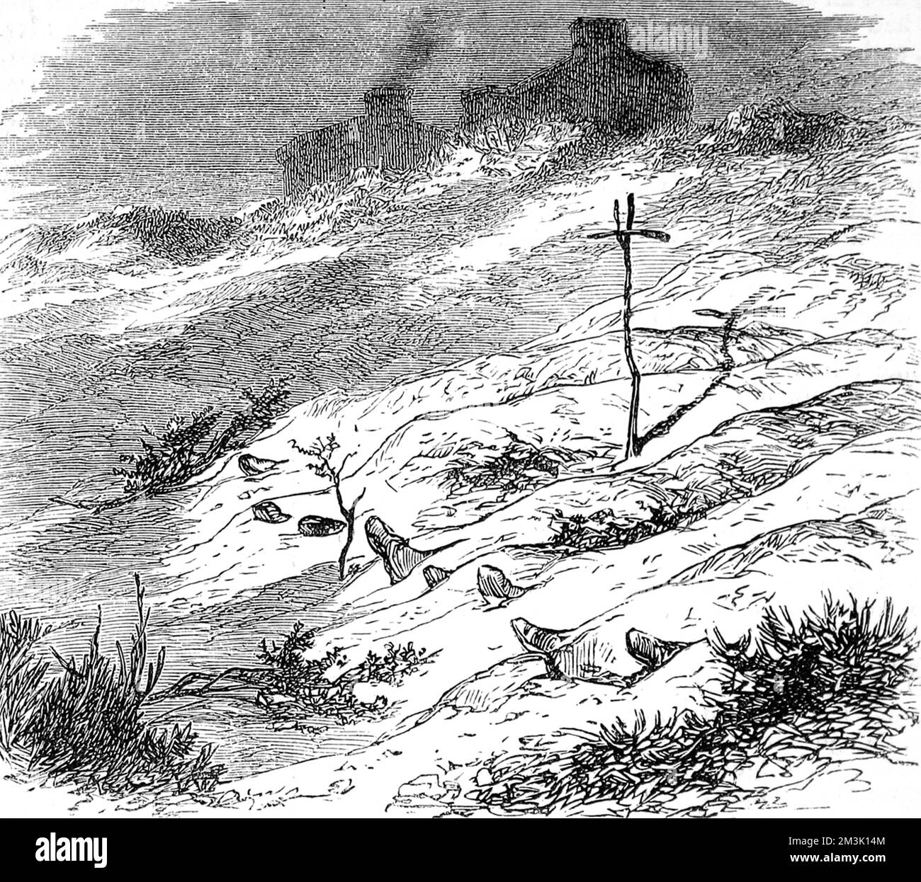 Deutsch-Französischer Krieg. Grab von fünf französischen Soldaten in Petit Stockfoto