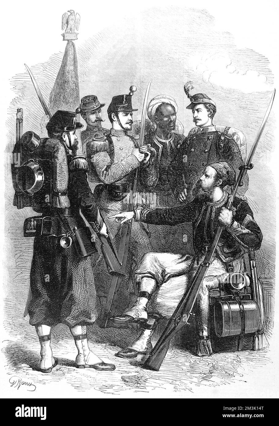 Französisch-Preußischer Krieg: Französische Infanterie. Stockfoto