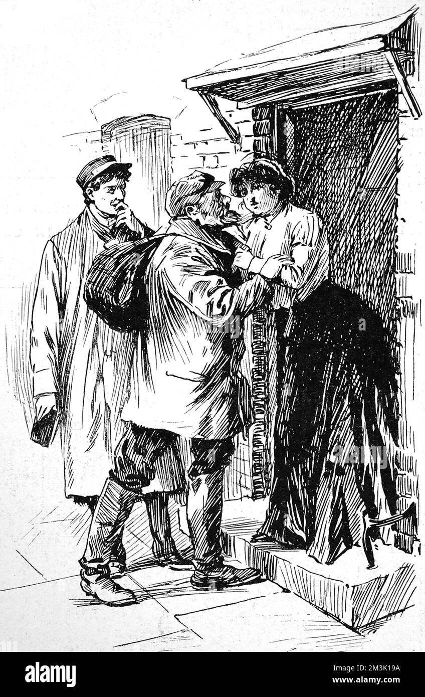 Ein Einwanderer kam 1904 in London an Stockfoto