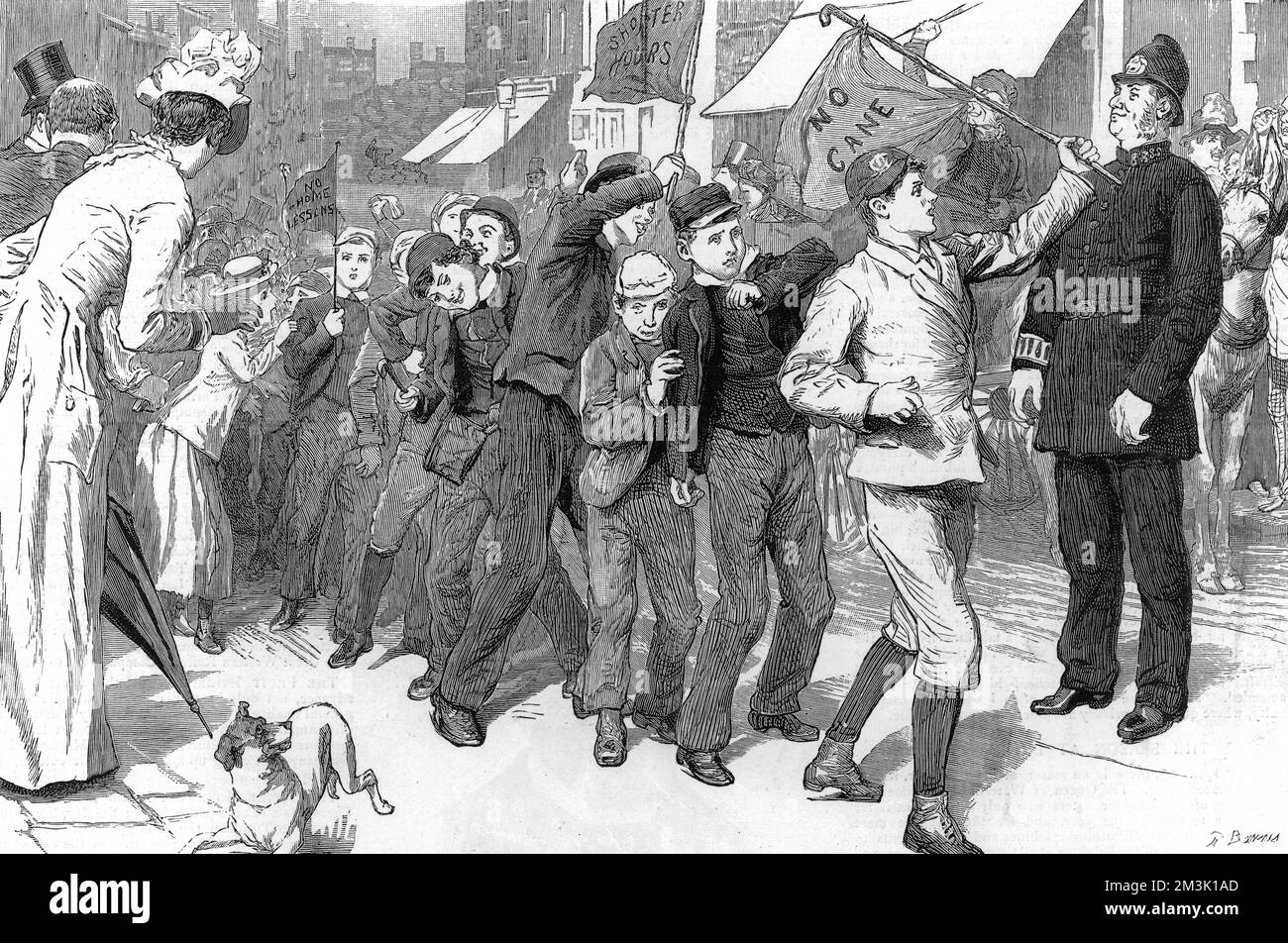 Der Schulkinderstreik 1889 Stockfoto