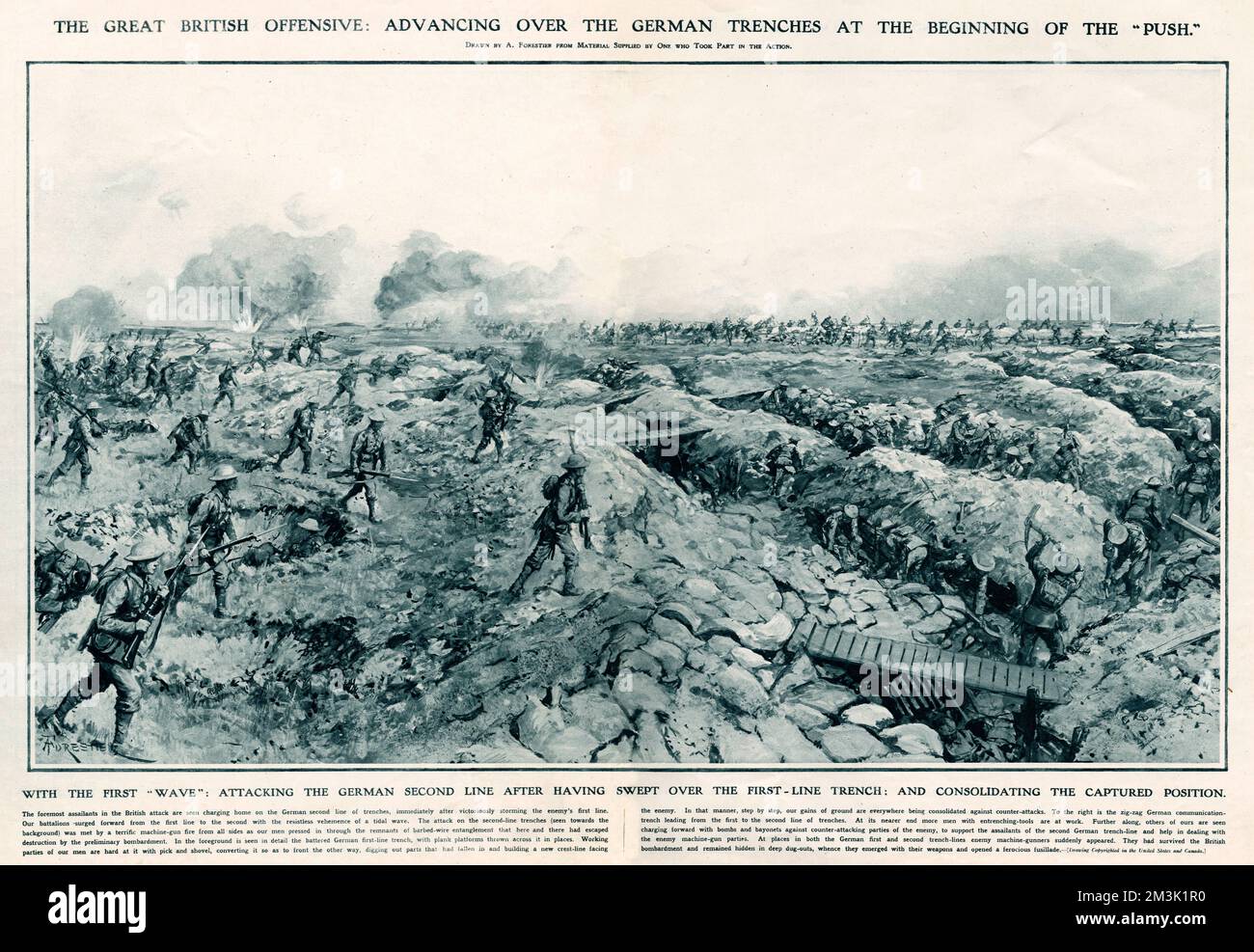 Der Beginn der Somme-Offensive 1916 Stockfoto