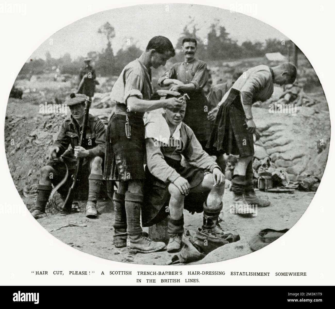 "Ein schottischer Grabenfriseur-Friseurbetrieb" Stockfoto