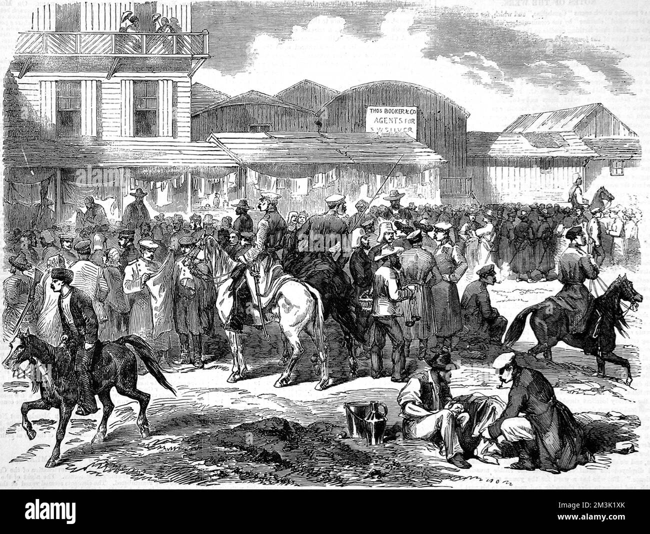 Basar in Kadikol, nahe Balaklava, Krimkrieg, 1856. Stockfoto