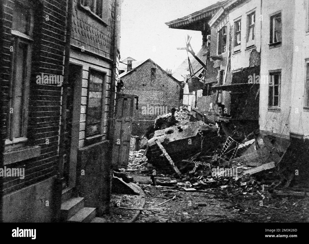 Ausgebrochener deutscher Panther-Panzer; 2. Weltkrieg, 1944. Stockfoto