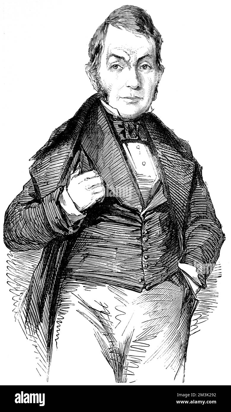 Jeremiah oder George Wombwell (1777 - 1850), englischer Zoobesitzer, der mit „Wombwells Reisenden Menagerie“ Ruhm und Reichtum erlangte, kurz vor seinem Tod im Jahr 1850 abgebildet. 1850 Stockfoto