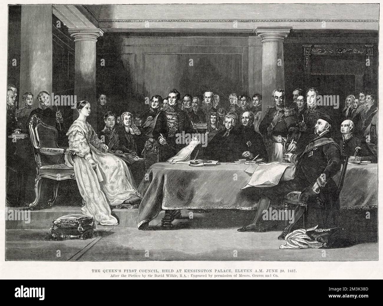 Königin Victoria hält ihren ersten rat mit der britischen Regierung ab, 11 Uhr morgens am Morgen ihres Beitritts Stockfoto