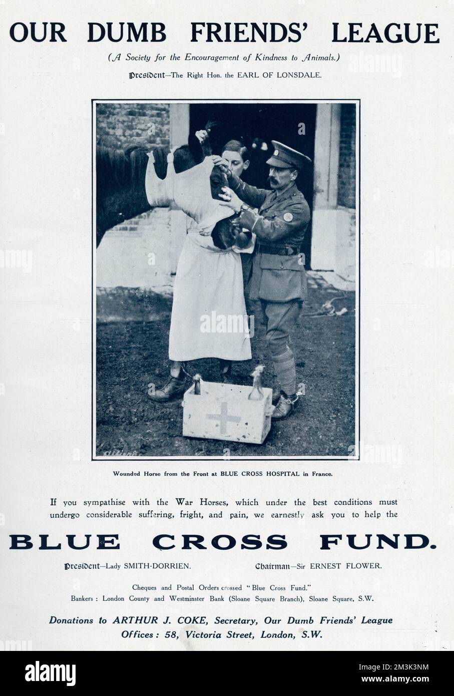 Helfen Sie dem Blauen Kreuz, 1916 zu finanzieren Stockfoto