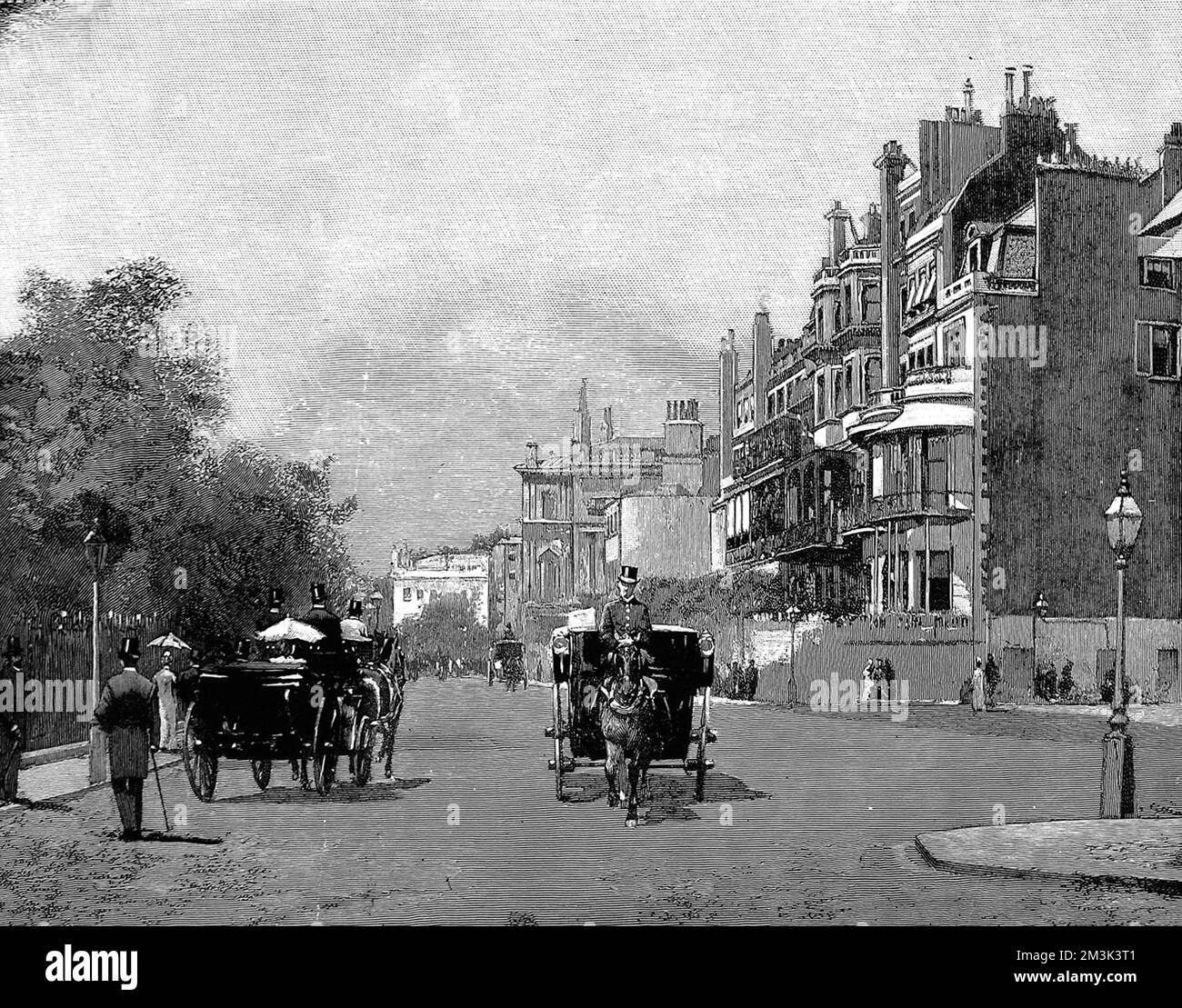 Park Lane Hauptverkehrsstraße, während der Londoner Saison 1895. 1895 Stockfoto