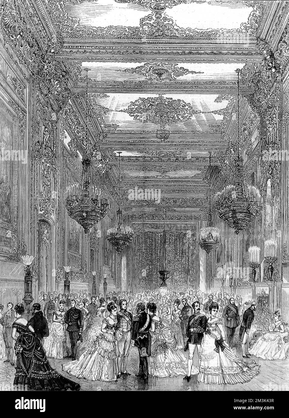 Großer Empfangsraum, Windsor Castle 1874 Stockfoto