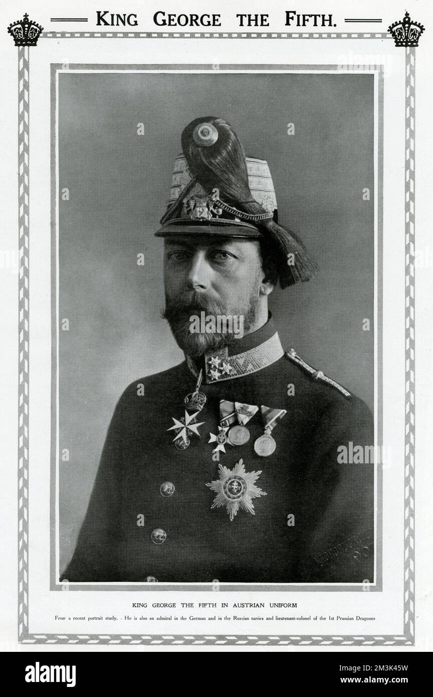 Prinz von Wales Future George V (1865-1936), König von Großbritannien, in österreichischer Militäruniform. Datum: 1907 Stockfoto