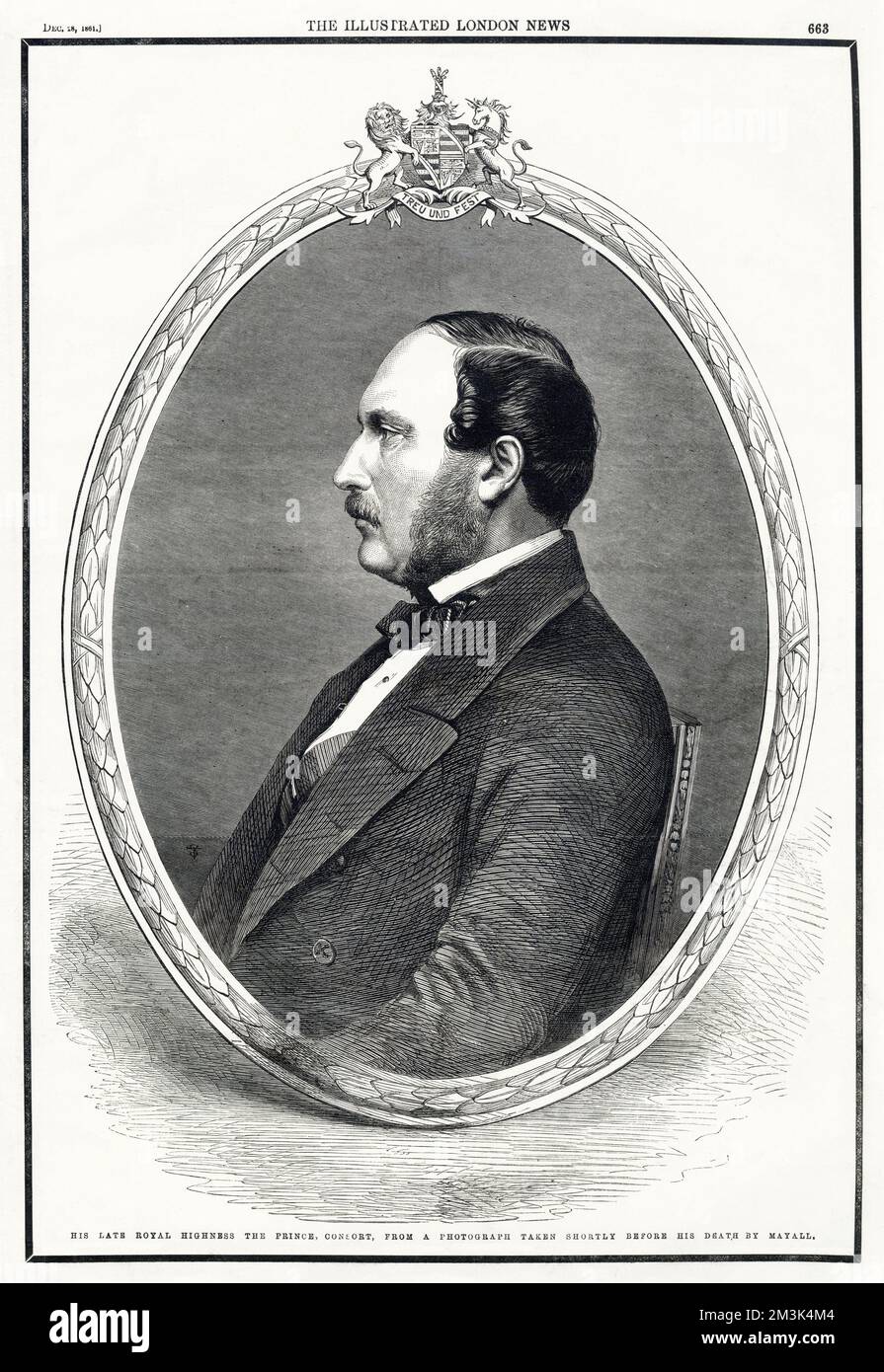 Prinz Albert (1819 - 1861), Gemahl von Königin Victoria, Gravur kurz vor dem Tod des Prinzen. Stockfoto
