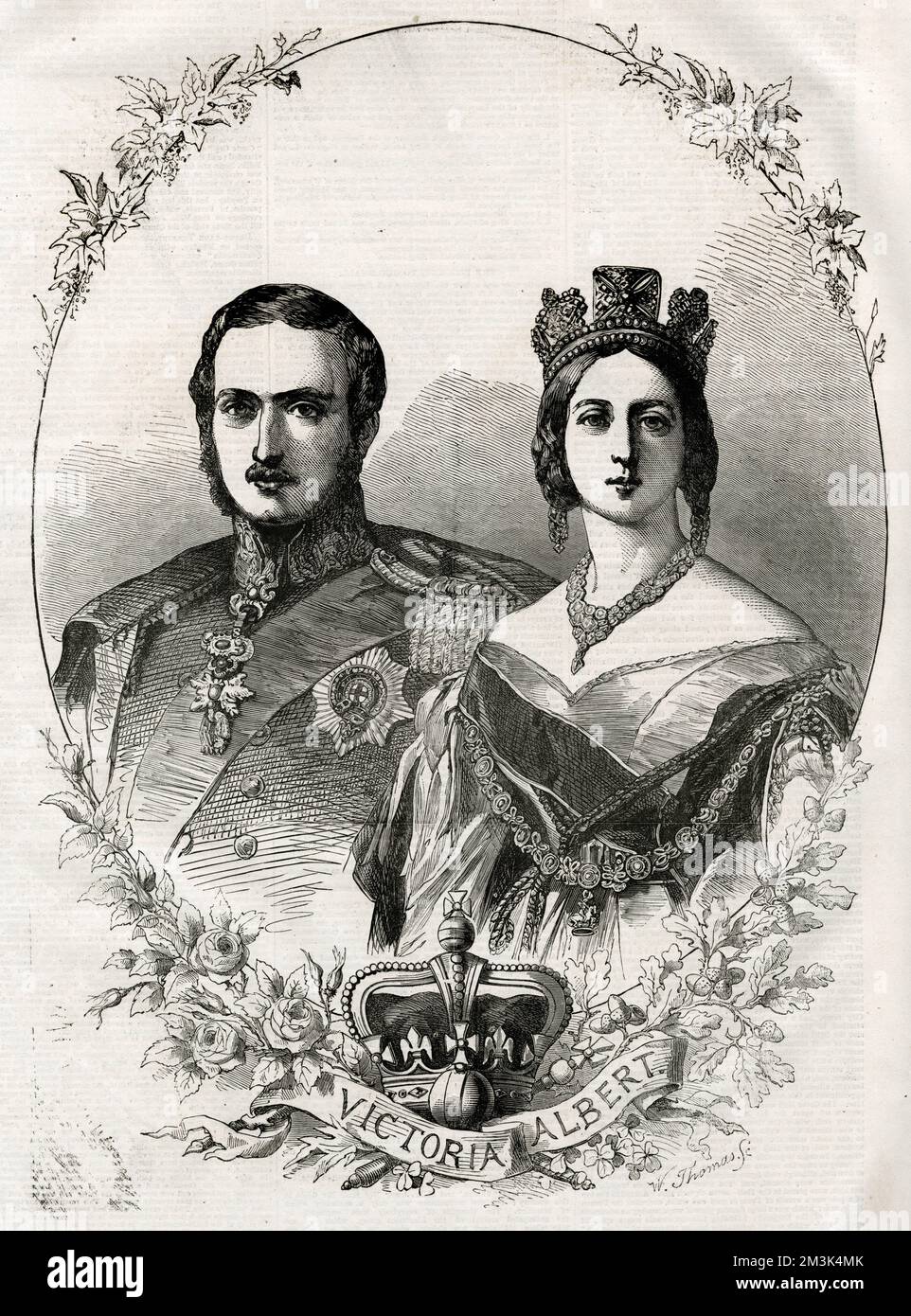 Gedenkporträt von Königin Victoria und Prinz Albert Stockfoto