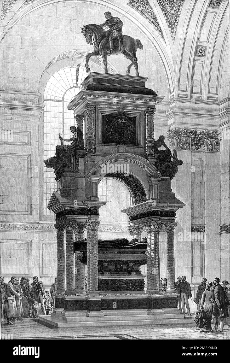 Duke of Wellington Monument, St. Paul's Cathedral, 1878. Stockfoto