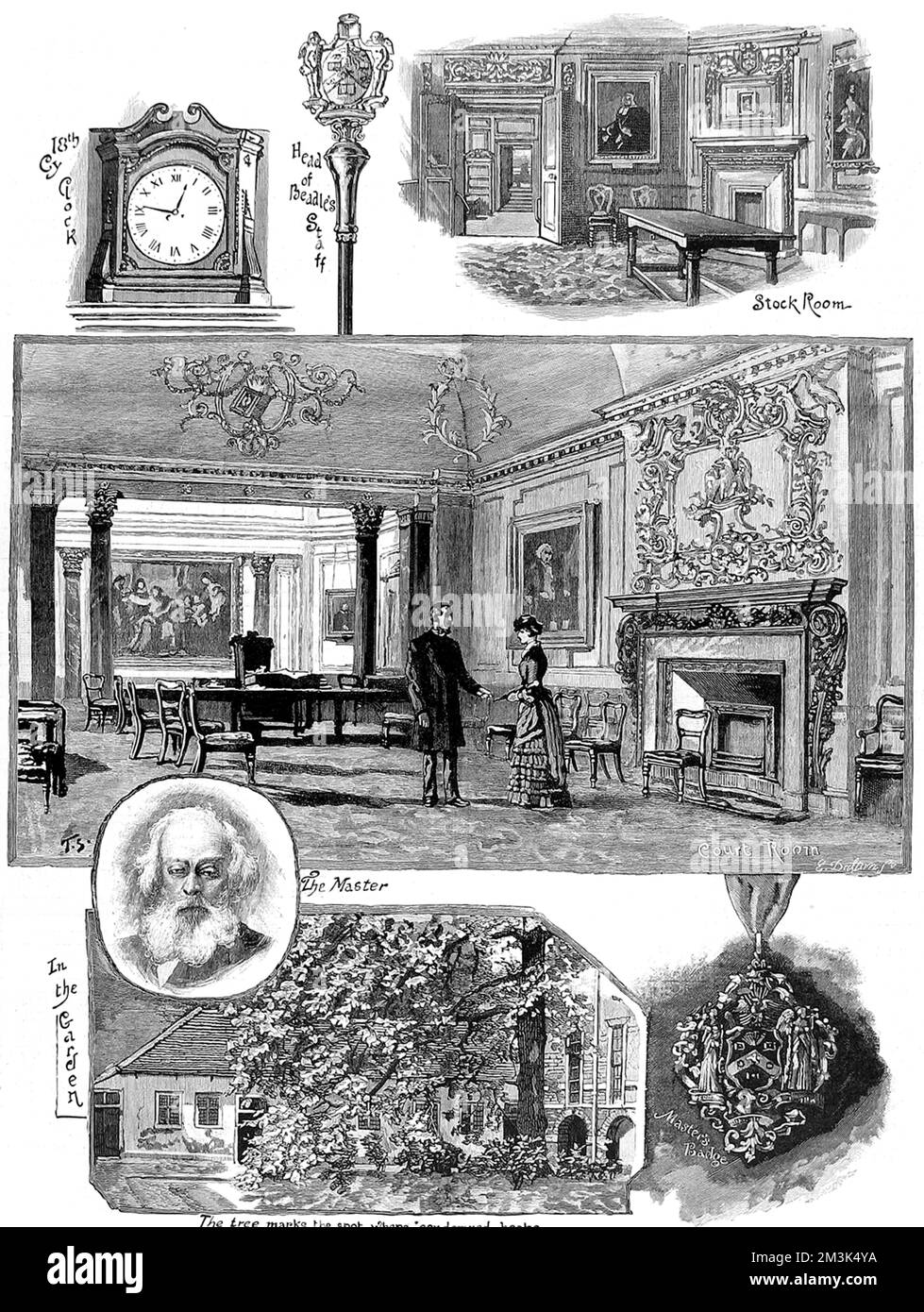 Eine Reihe von Szenen, die mit der Stationer's Company, einer der London City Guilds, in Verbindung stehen. Datum: 1884 Stockfoto