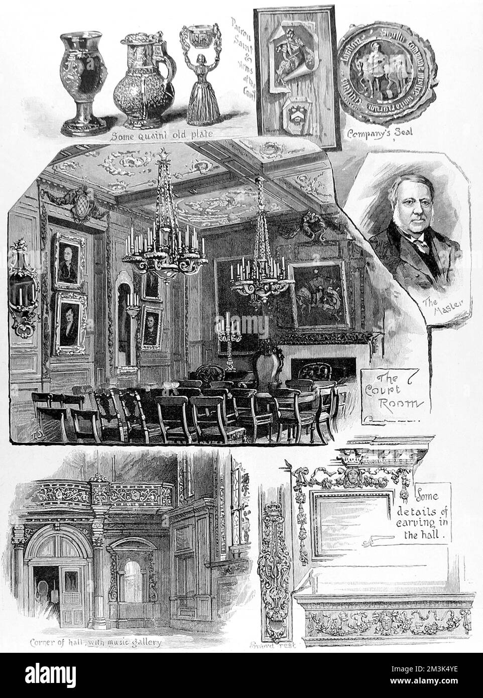 Eine Reihe von Szenen, die mit The Vintner's Company, einem der London City Guilds, in Verbindung stehen. Datum: 1884 Stockfoto
