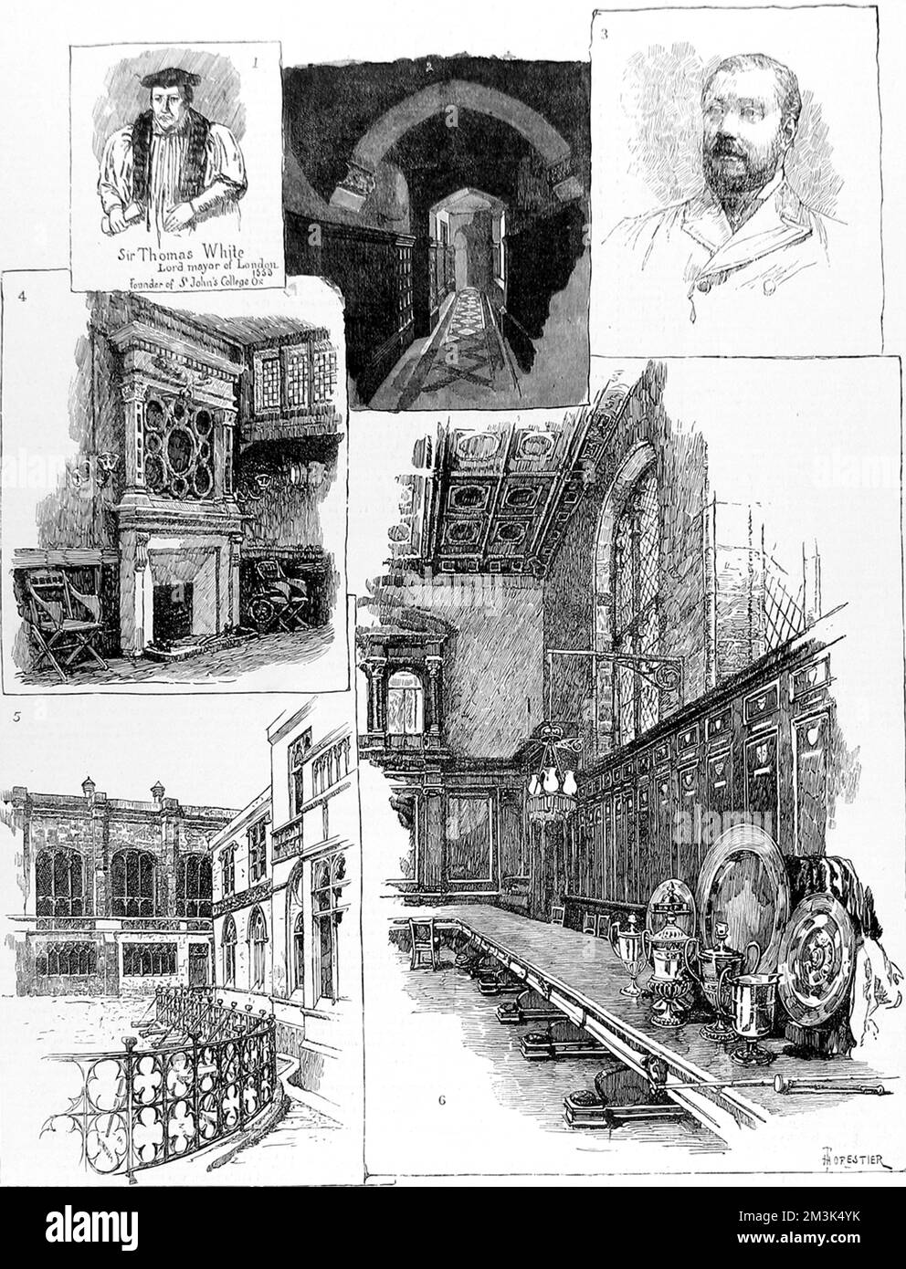 Eine Reihe von Szenen, die mit der Merchant Taylors' Company, einer der London City Guilds, 1884, in Verbindung stehen. Stockfoto