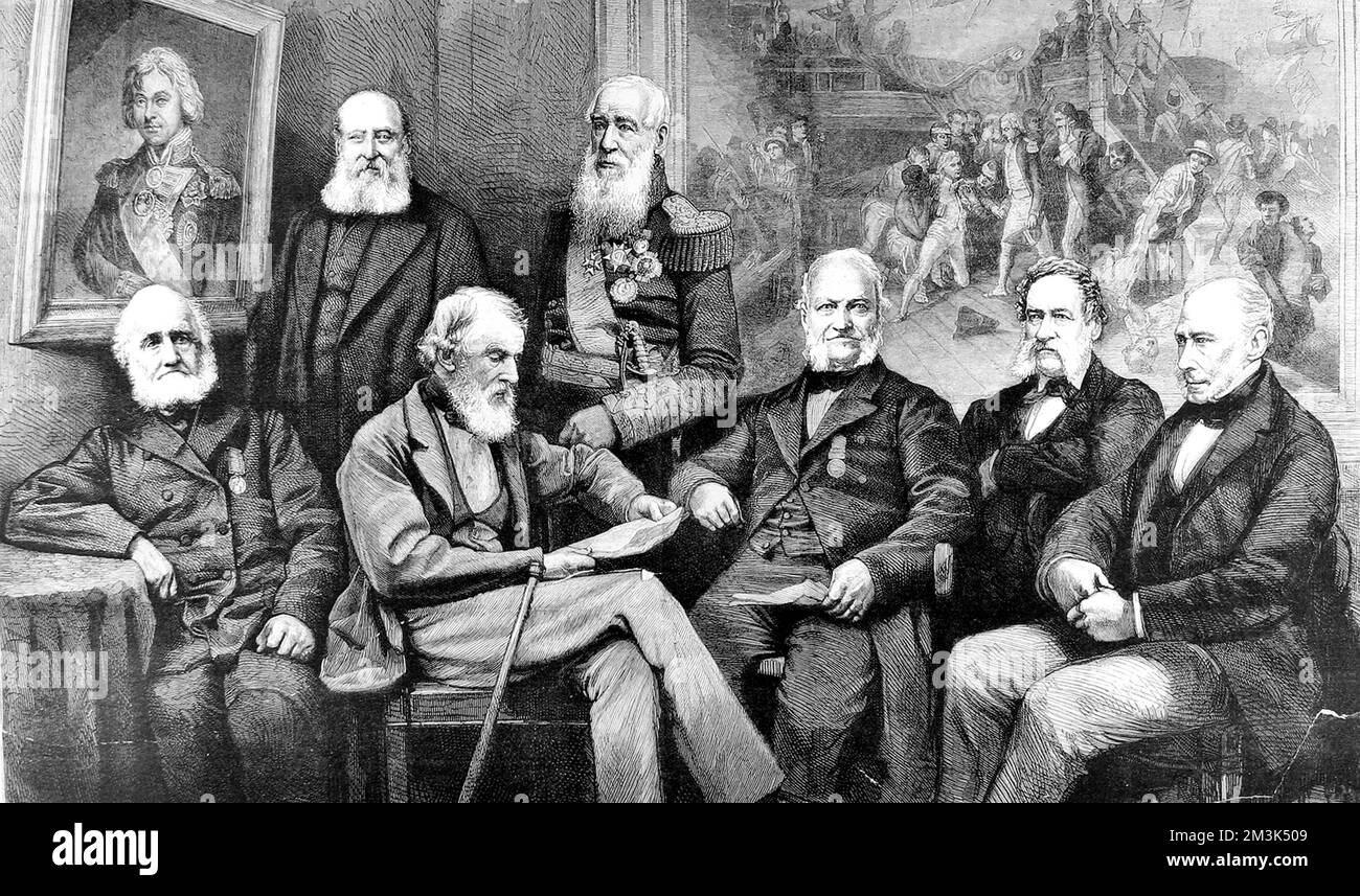 Überlebende Offiziere der Schlacht von Trafalgar Stockfoto