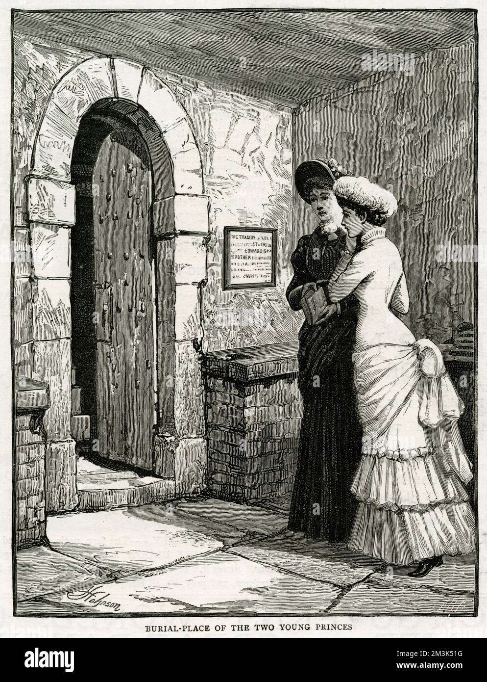 Grabstätte der Prinzen im Turm 1885 Stockfoto