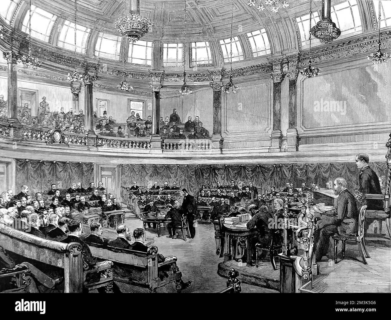 London County Council Meeting in Spring Gardens, 1890. 1890 Stockfoto