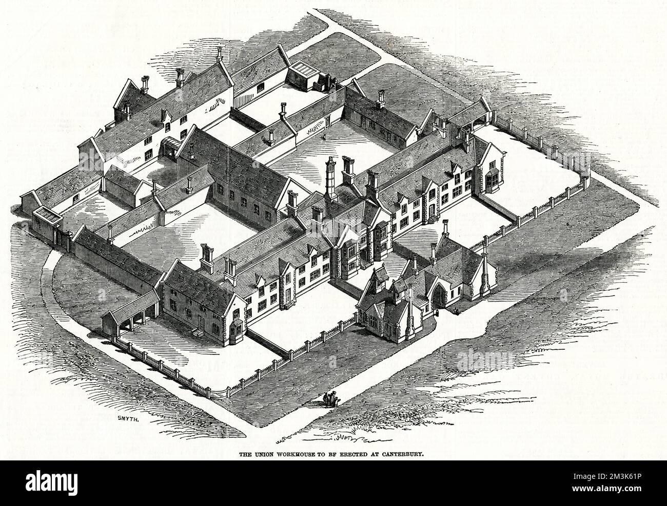 Canterbury Union Workhouse Proposal 1846 Stockfoto