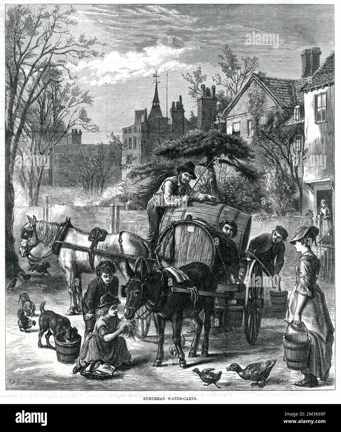 Suburban Water-Carts, London, 1875 Stockfoto