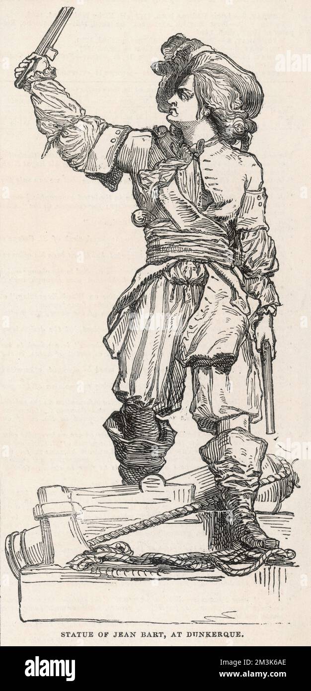 Statue von Jean Bart in Dünkirchen Stockfoto